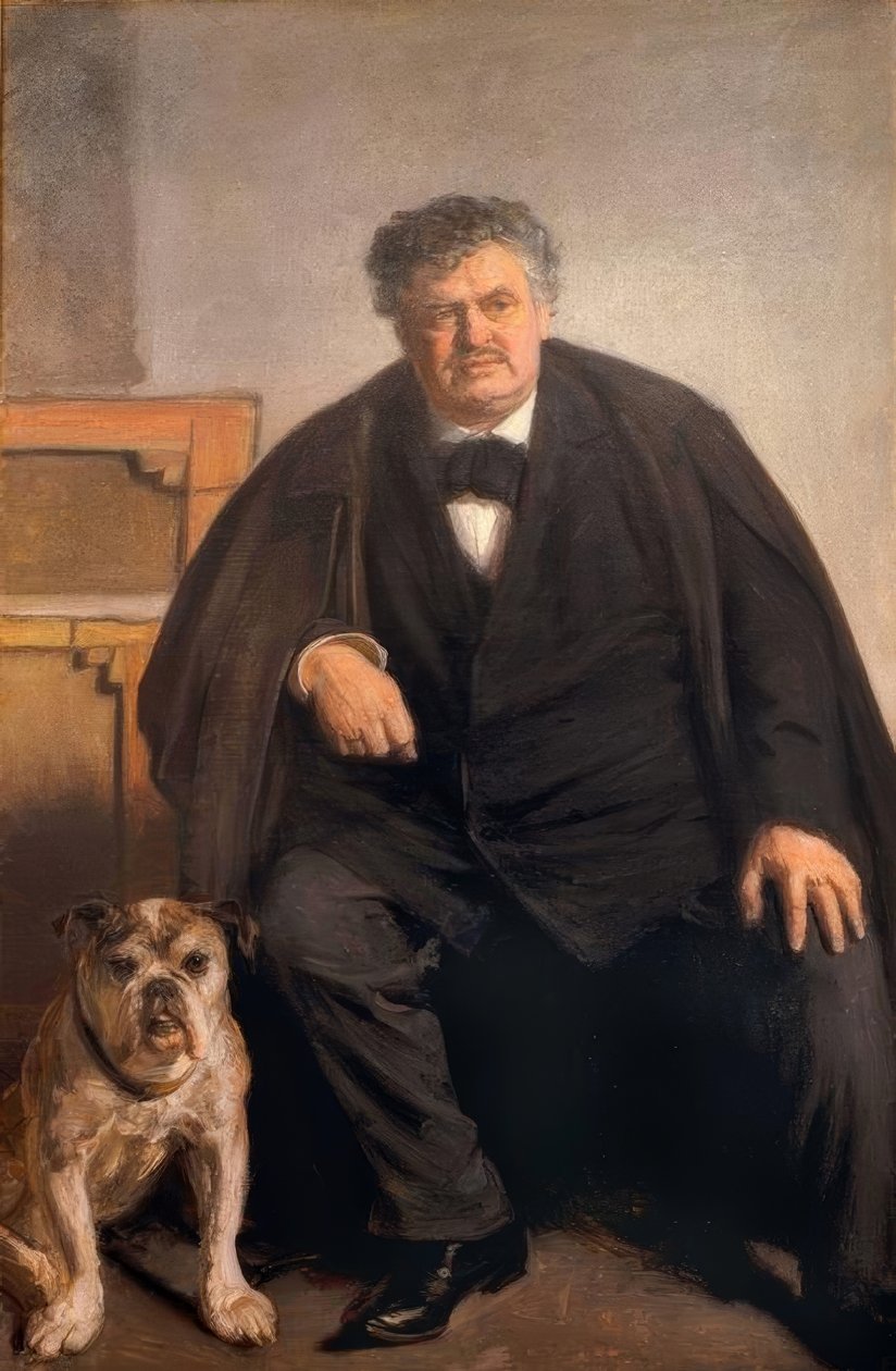 El pintor Carl Locher con tigre de Michael Peter Ancher