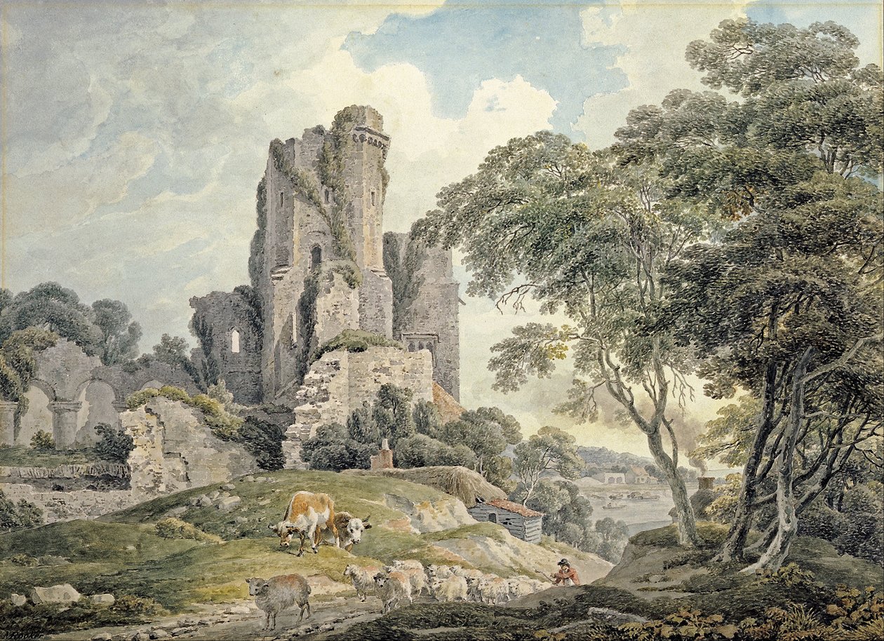 Vista de un castillo en ruinas de Michael Angelo Rooker