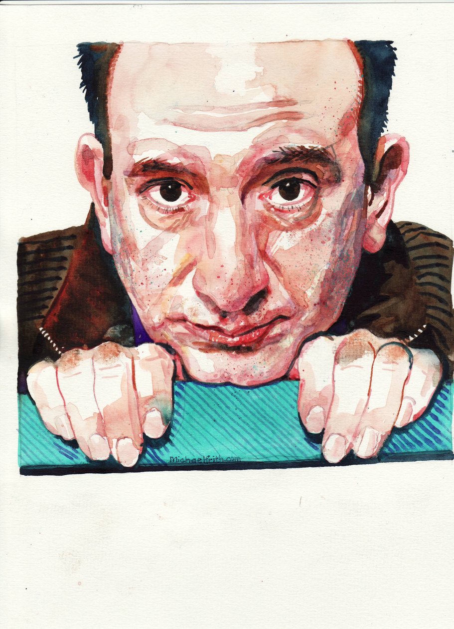 Armando Iannucci (acuarela) de Michael Frith