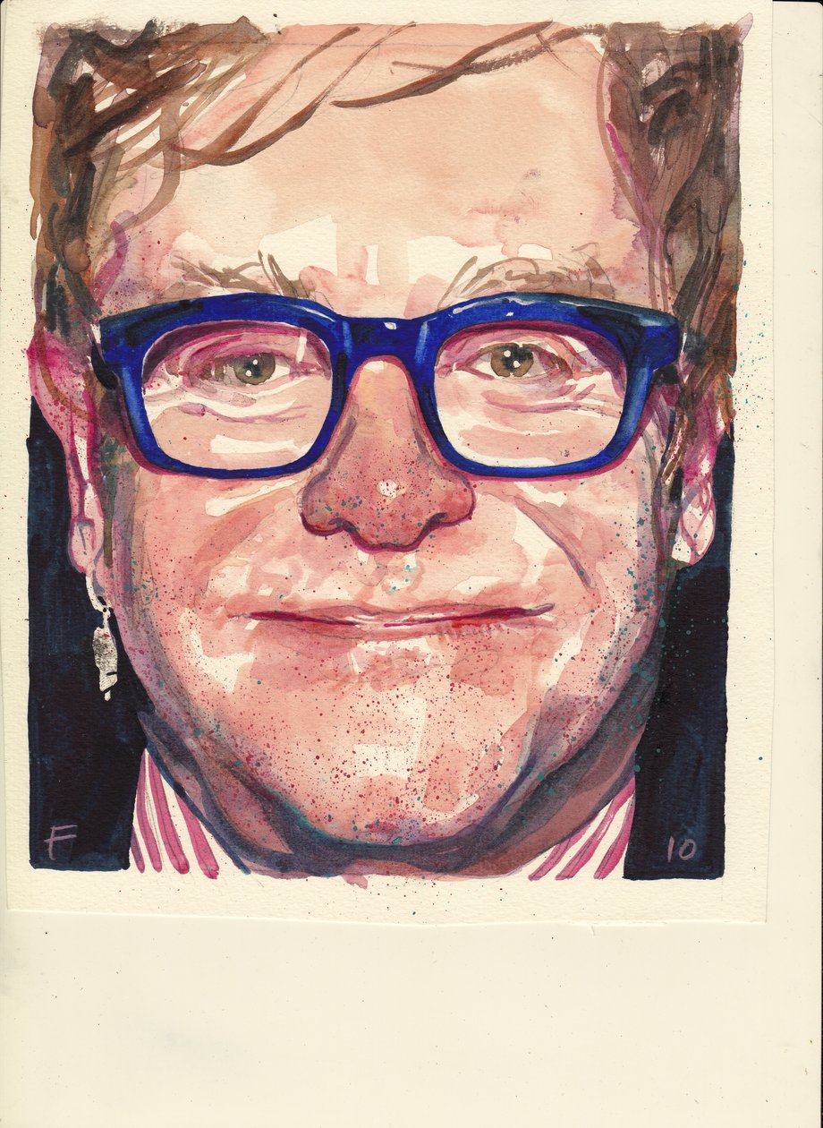 Elton John (acuarela) de Michael Frith
