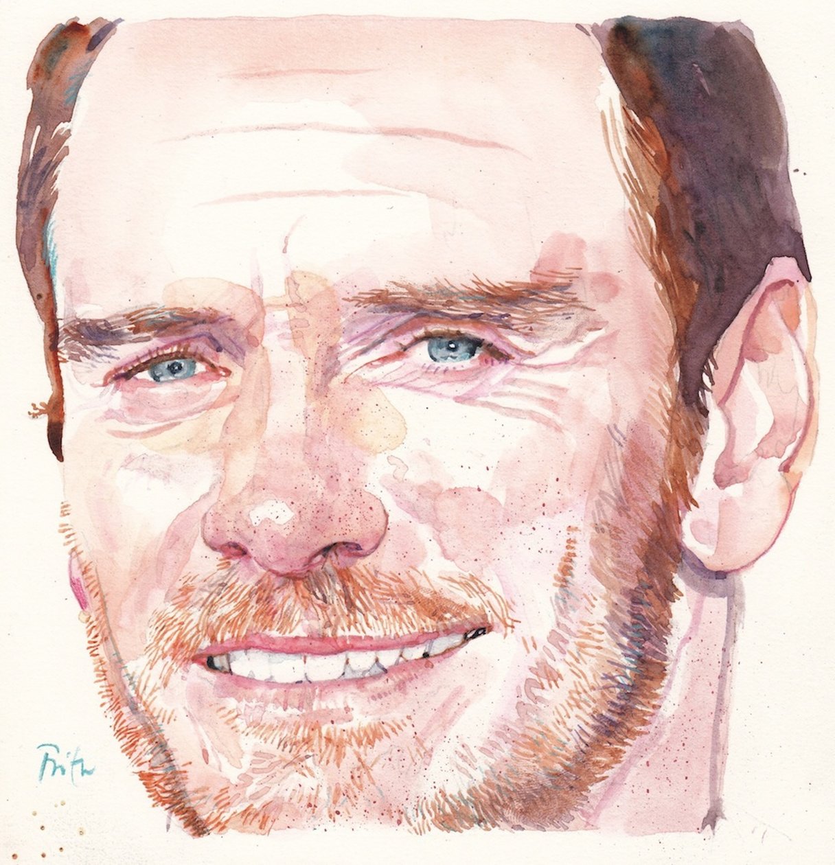 Michael Fassbender (acuarela) de Michael Frith