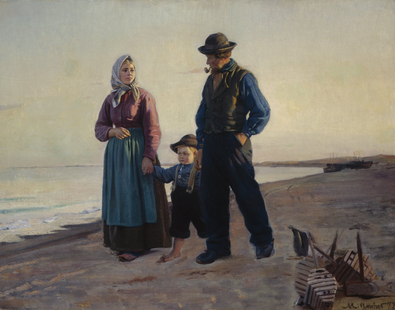 En la playa de Michael Peter Ancher