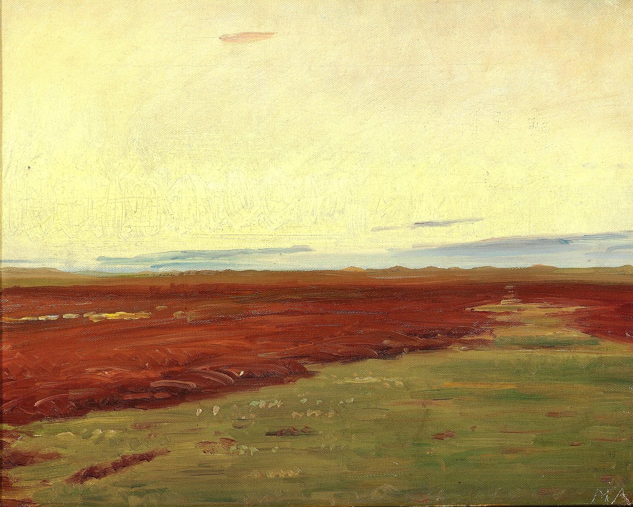 Puesta de sol sobre las aguas del puente de Skagen. de Michael Peter Ancher