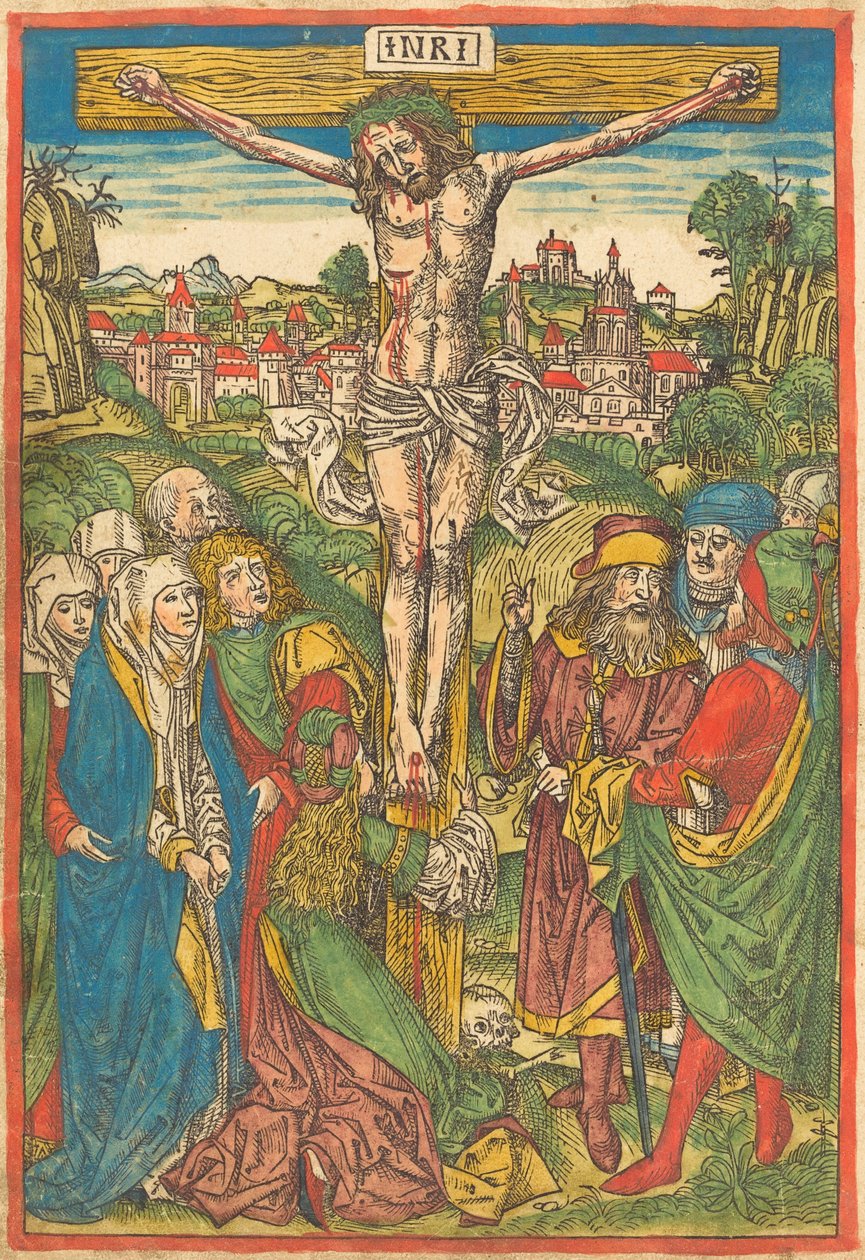 La Crucifixión con Santa María Magdalena de Michael Wolgemut