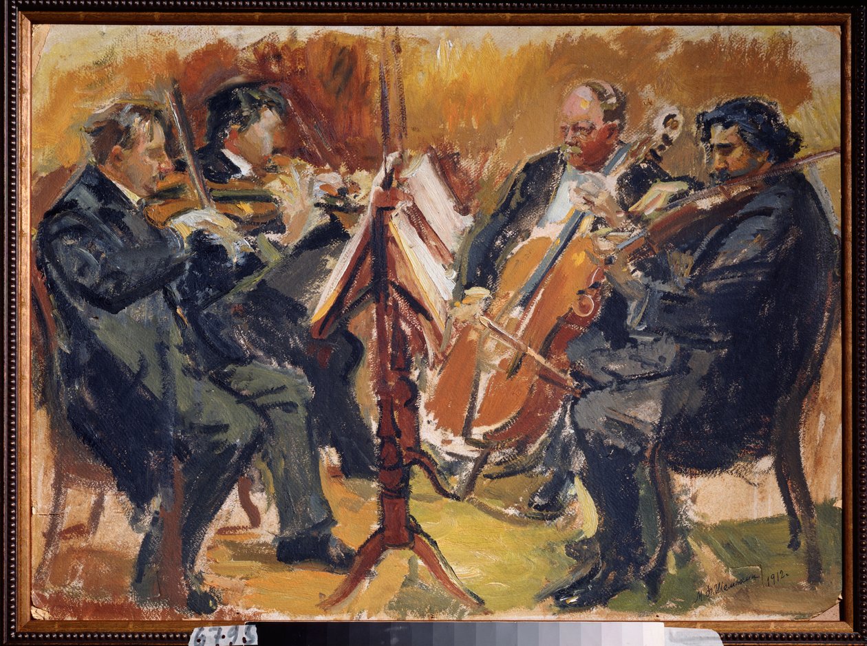 El Cuarteto Checo del compositor Sergei Taneyev, 1912 de Michail Fyodorovich Shemyakin