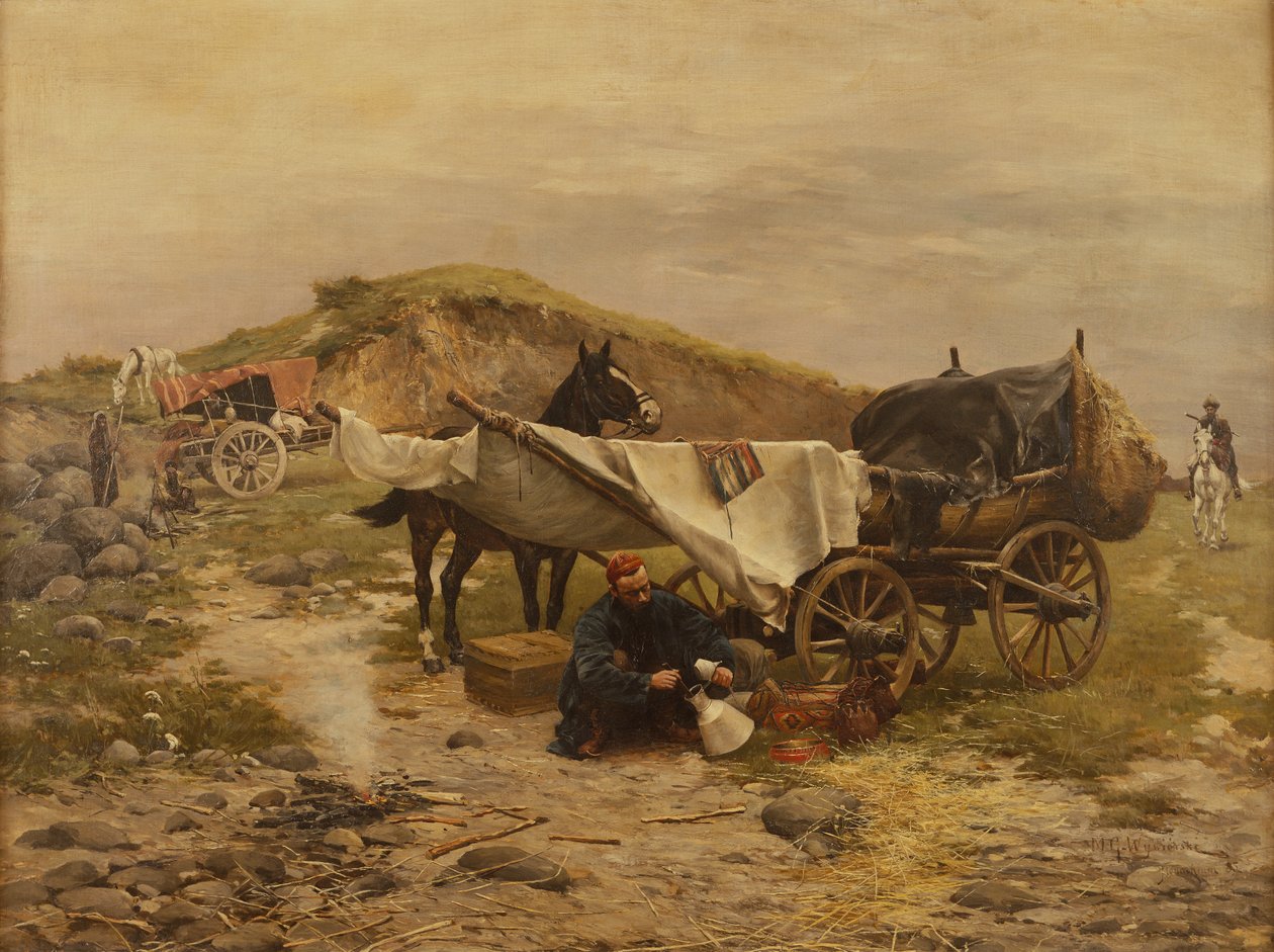 Tártaros descansando de Michal Pawel Gorstkin Wywiórski
