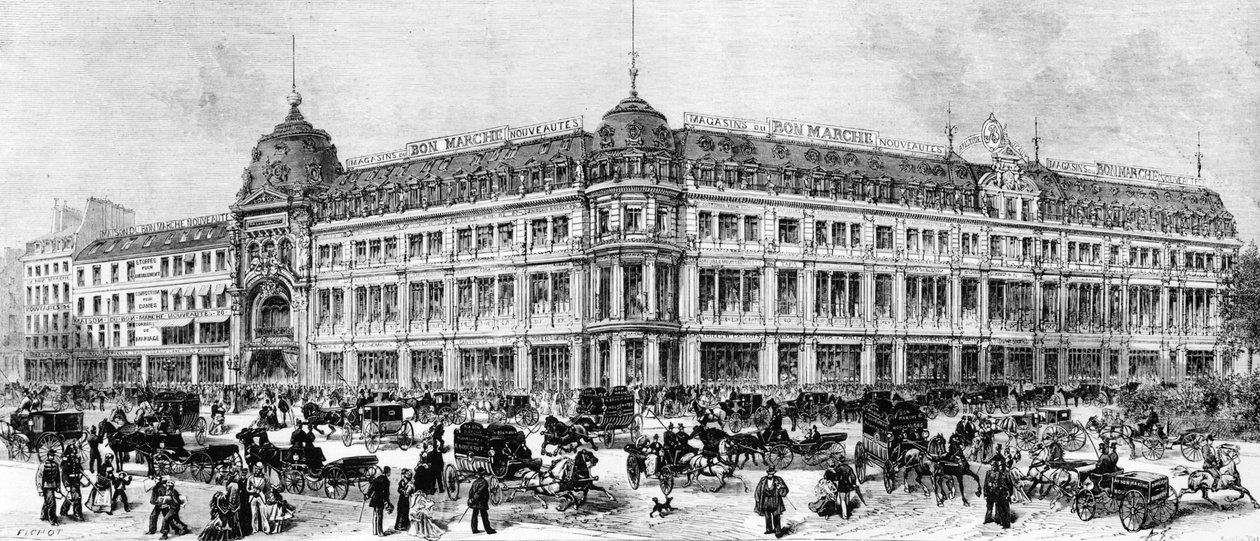 Los Grandes Almacenes Bon Marché, París, c.1887 de Michel Charles Fichot