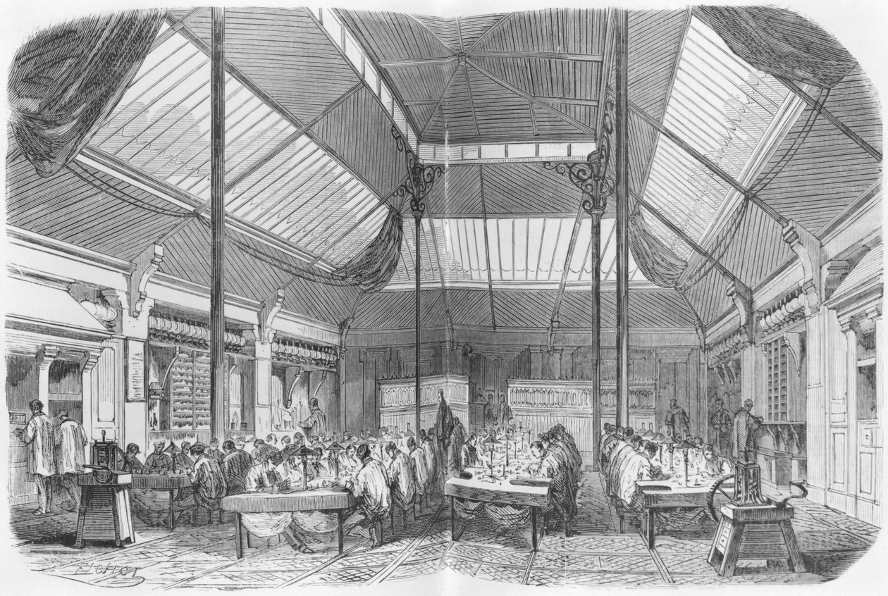 Taller de joyería durante el Segundo Imperio, ilustración de 