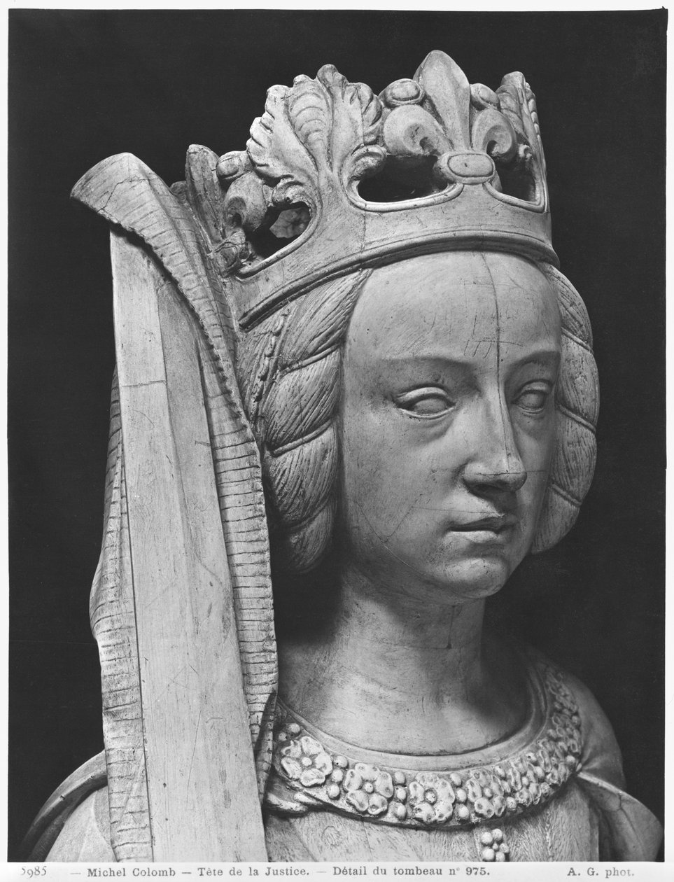 Nantes, Catedral de San Pedro y San Pablo, Tumba de Francisco II, Duque de Bretaña y Margarita de Foix, cabeza de Justicia, 1502-07 de Michel Colombe