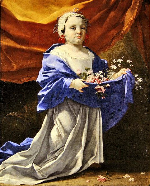 Niña llevando flores de Michel Dorigny