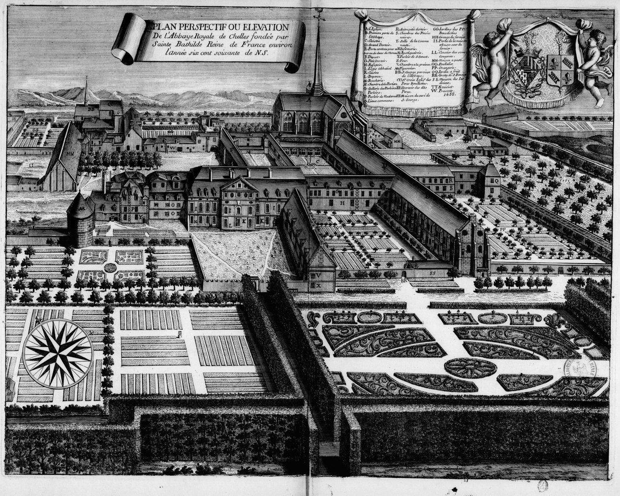 Abadía de Chelles en 1688 de Michel Germain