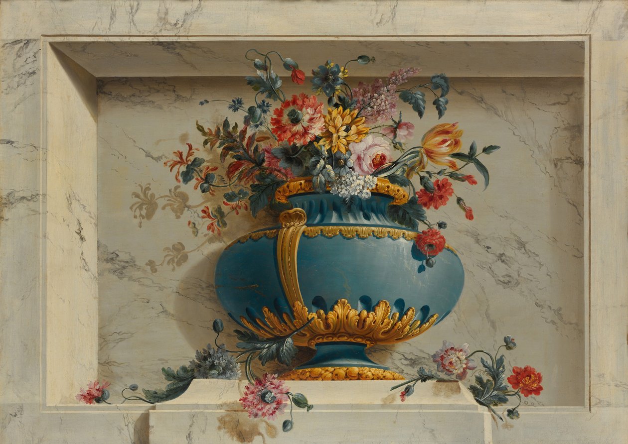 Jarrón de flores en un nicho de Michel Bruno Bellenge