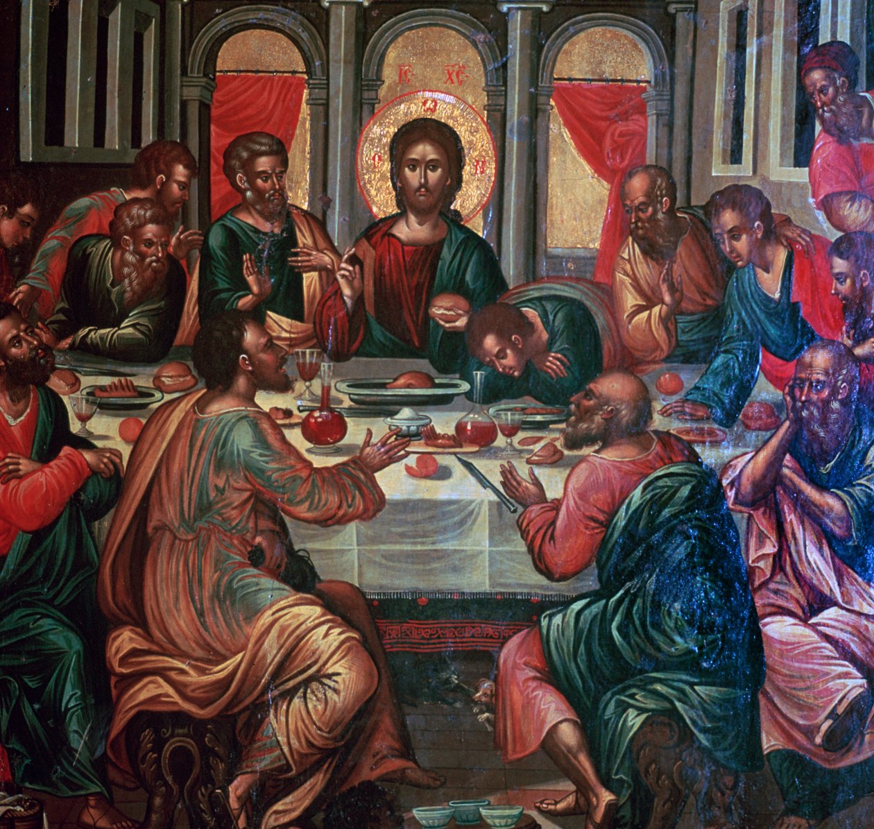 Pintura de icono de la Última Cena de Michel Damaskinos