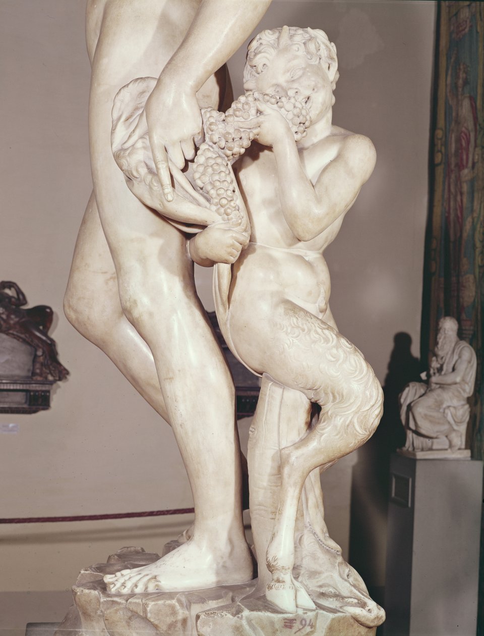 Baco con un joven fauno (detalle del joven fauno) de Michelangelo Buonarroti