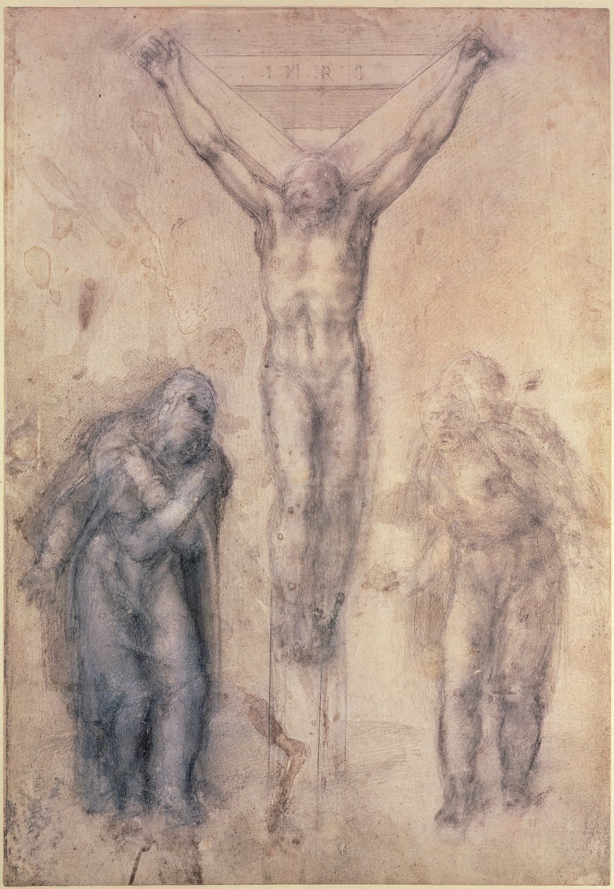 Inv.1895-9-15-509 Recto W.81 Estudio para una Crucifixión de Michelangelo Buonarroti