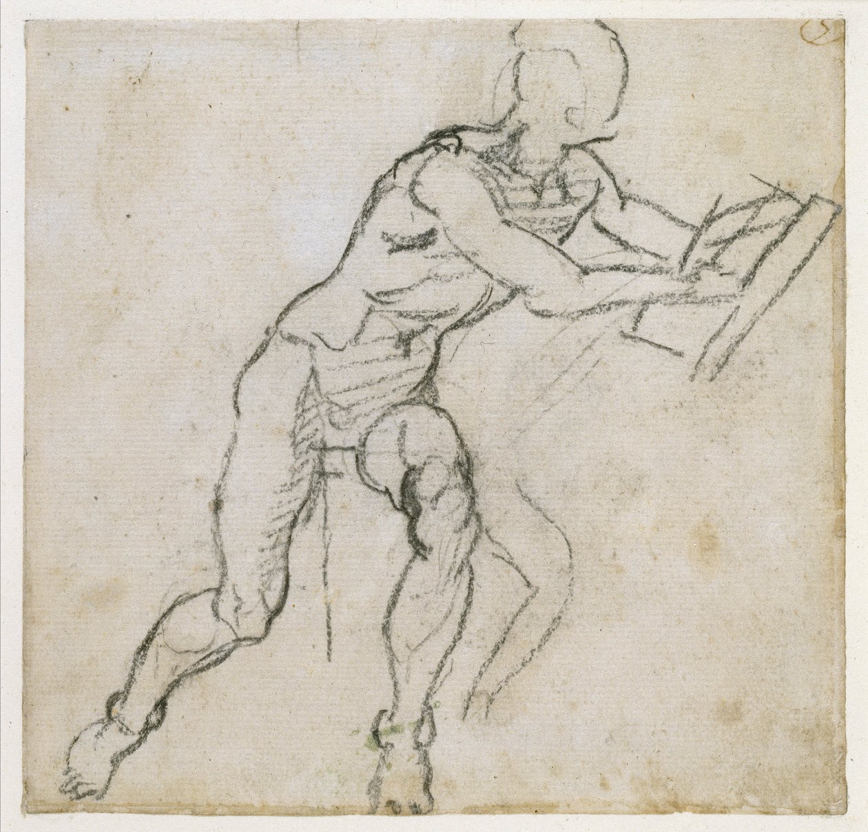 Estudio de un desnudo masculino sentado, c.1511 de Michelangelo Buonarroti