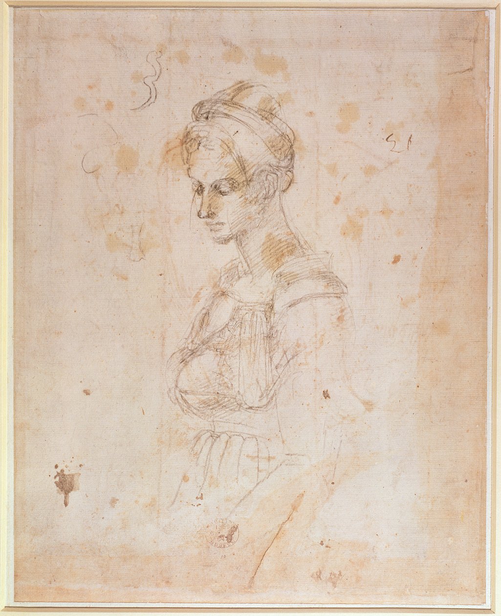 Boceto de una mujer de Michelangelo Buonarroti