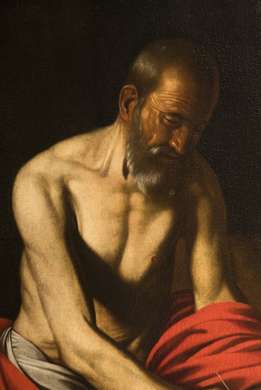 San Jerónimo (detalle) de Michelangelo Merisi Caravaggio