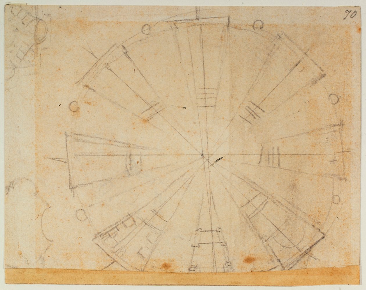 Plano de las linternas de la nueva Sacristía de Michelangelo Buonarroti