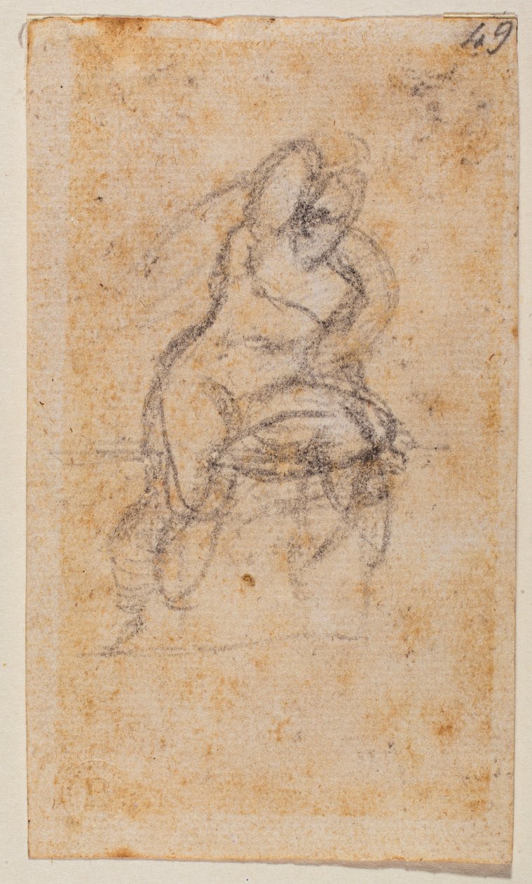 Estudio de desnudo para la Capilla Sixtina de Michelangelo Buonarroti