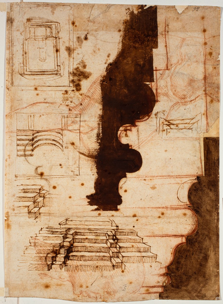 Planos para escaleras de Michelangelo Buonarroti