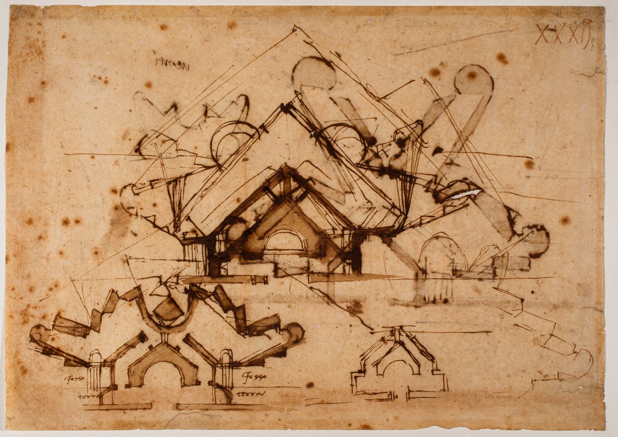 Estudio de fortificación de Michelangelo Buonarroti