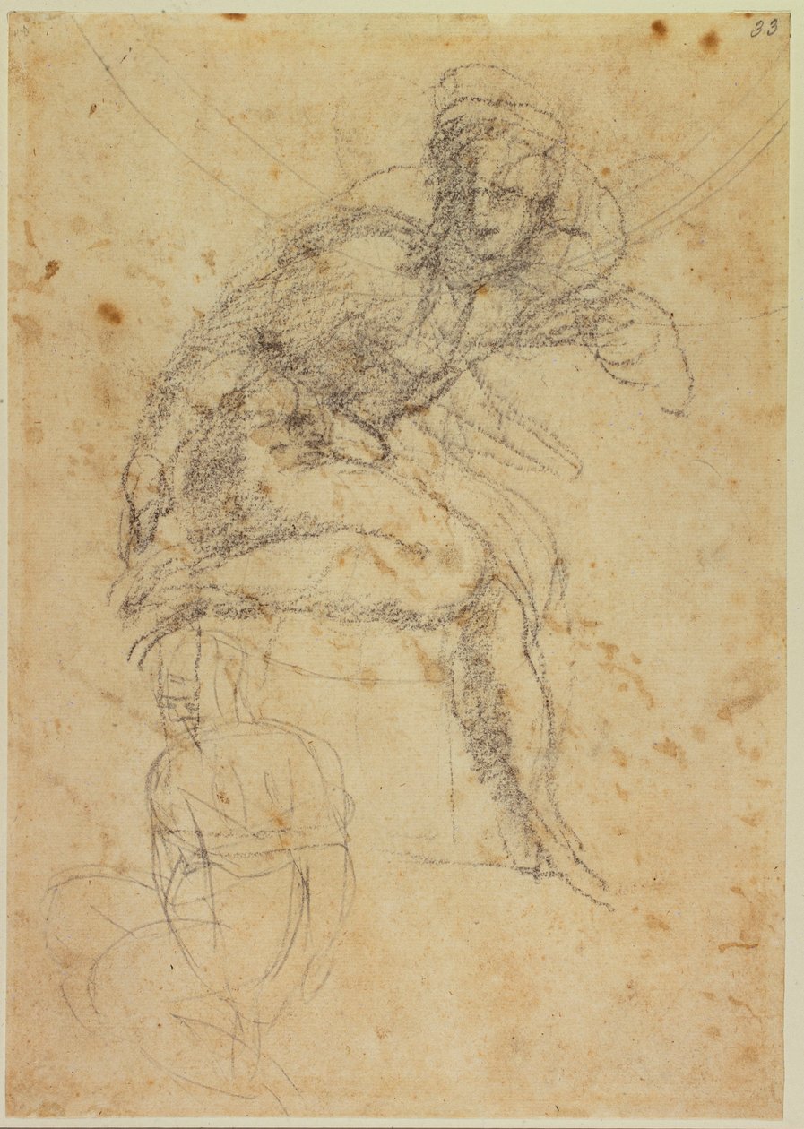 Estudio de dos desnudos de la Sixtina de Michelangelo Buonarroti