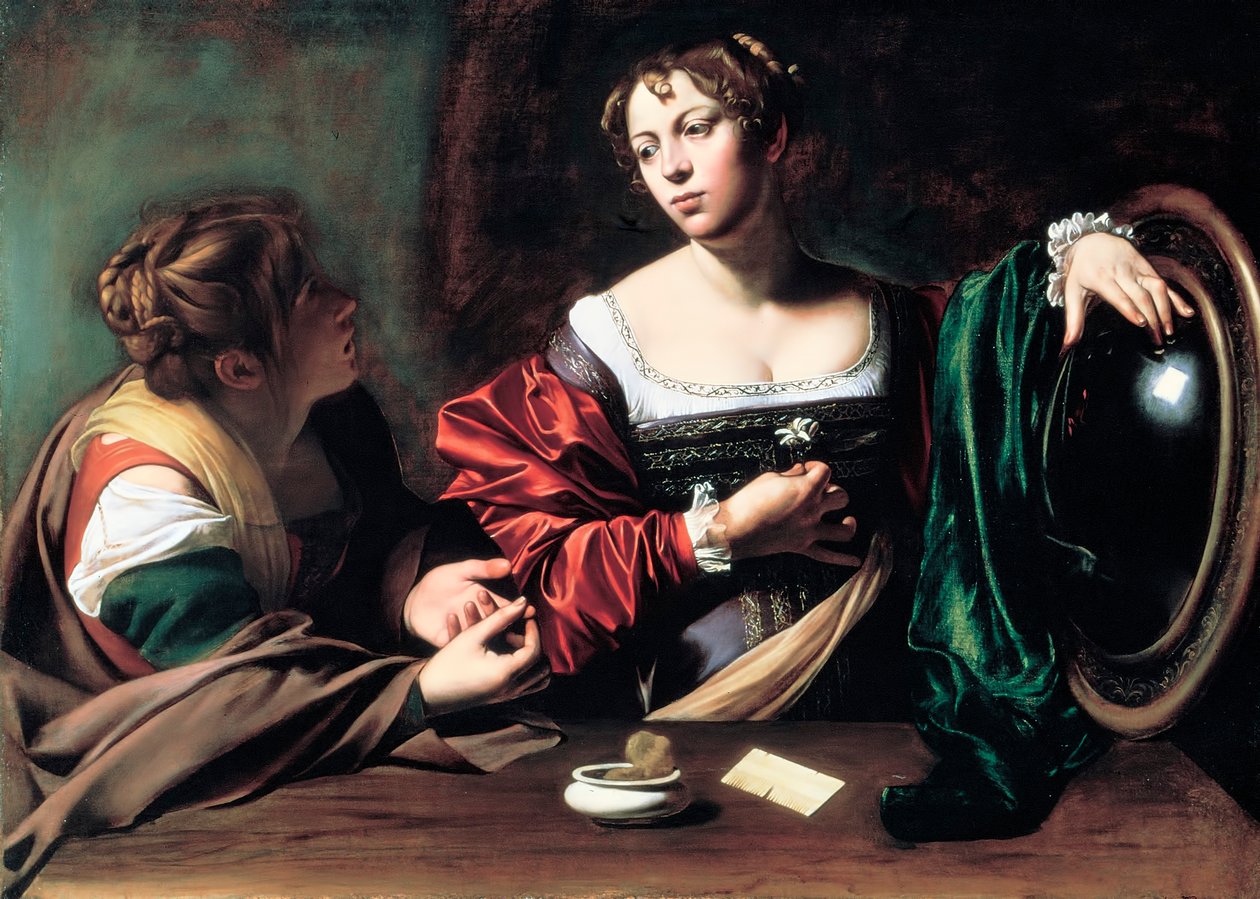 Marta y María Magdalena de Michelangelo Merisi Caravaggio