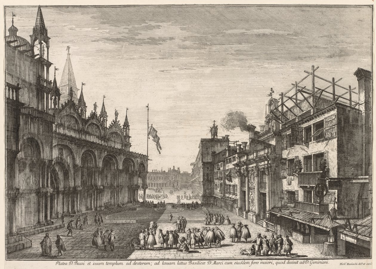 Views of Venice:  Piazzetta S. Basso de Michele Marieschi