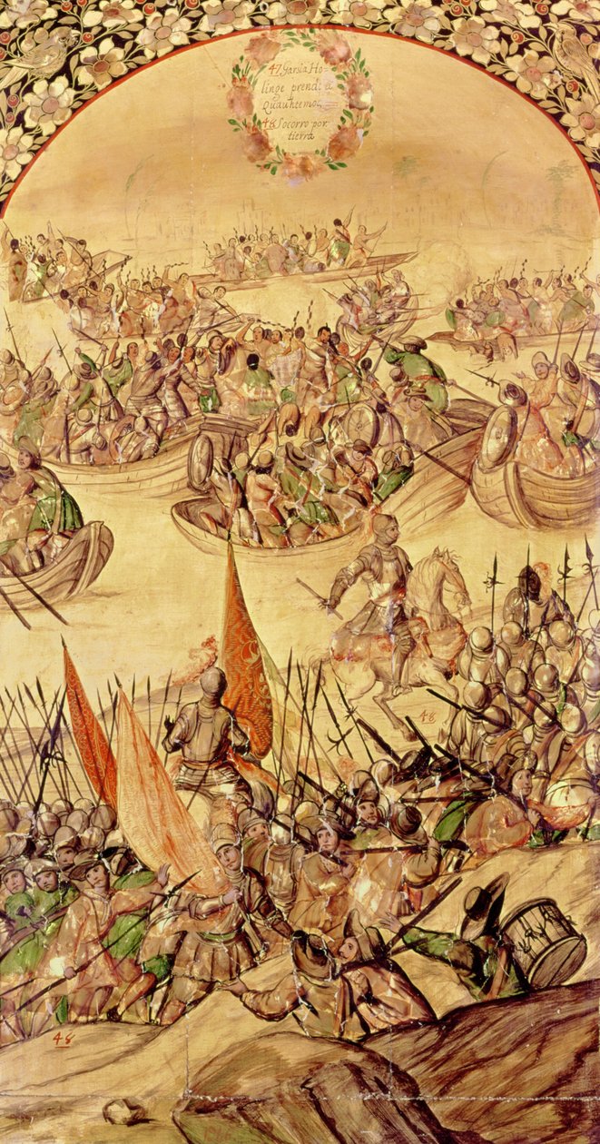 García de Holguín ocupando Quanhtemoc de Miguel Gonzalez
