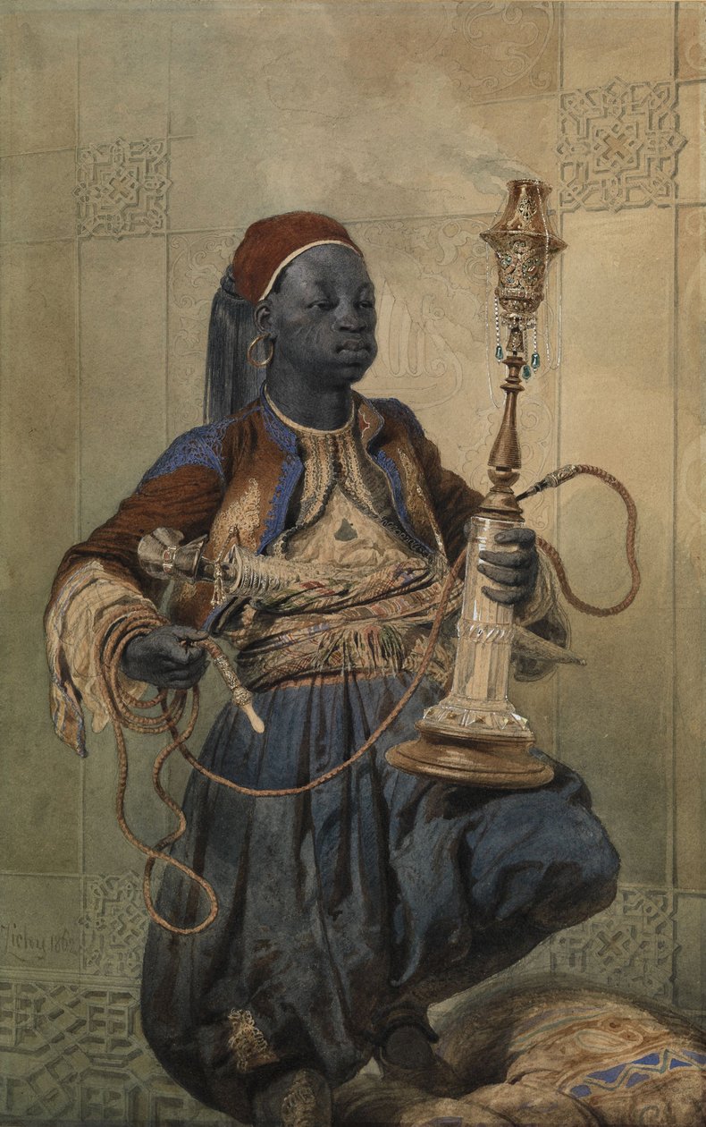 Nubio con una pipa de agua, 1862 de Mihaly von Zichy