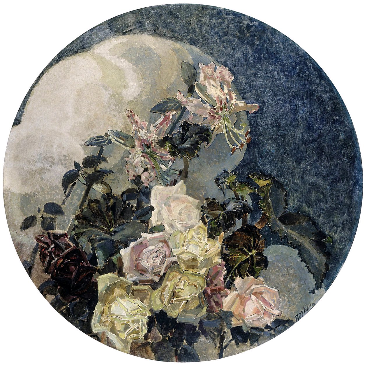 Rosas y Orquídeas de Mikhail Aleksandrovich Vrubel