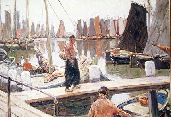 Barcos de vela, calma de Mikhail Alexandrovich Demianov