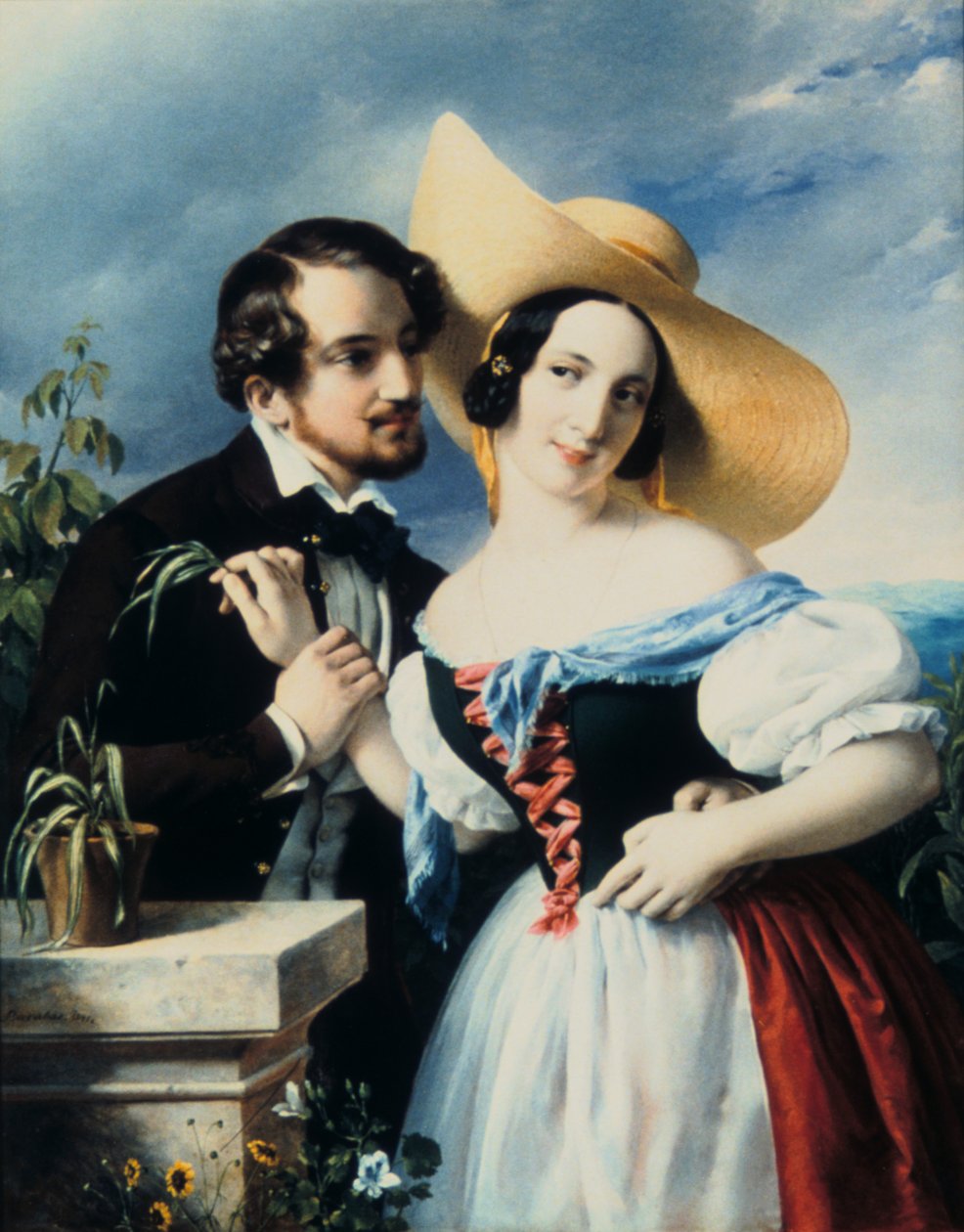 Coqueteo, 1841 de Miklós Barabás