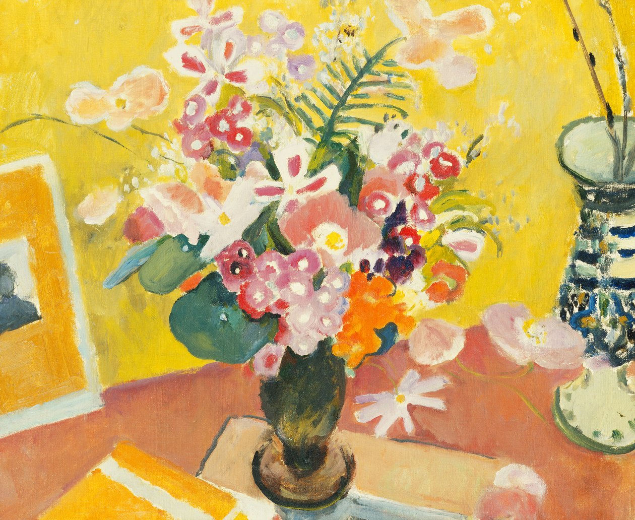 Flores de primavera en un jarrón de Mildred Bendall