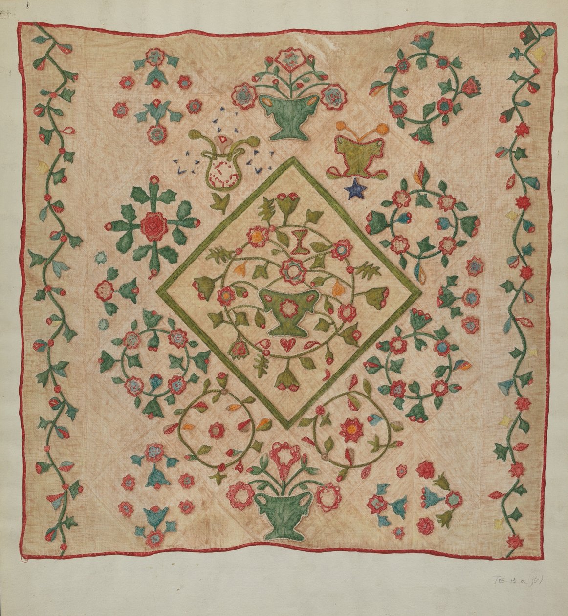 Colcha de Apliques de Mildred E. Bent