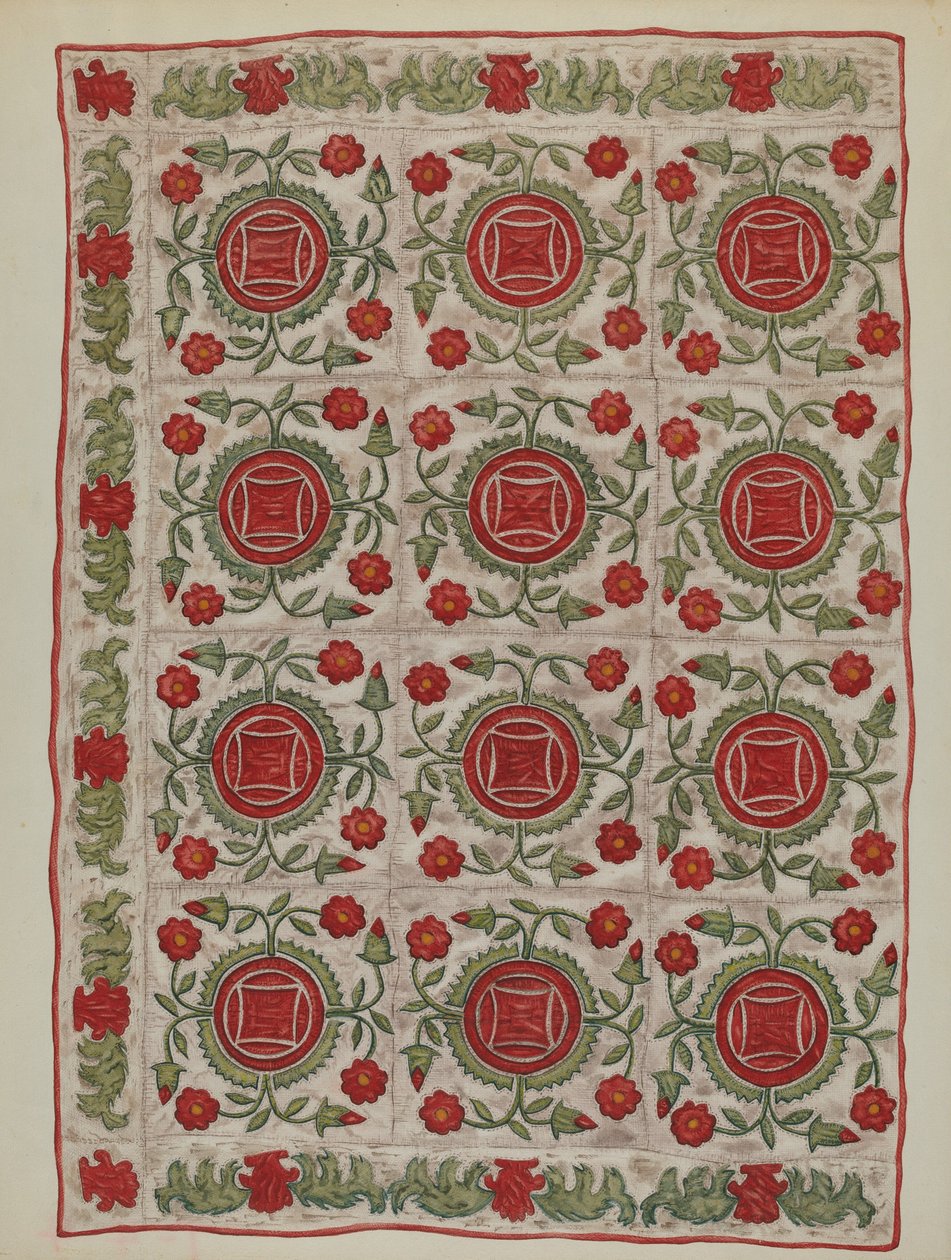 Colcha de apliques de Mildred E. Bent