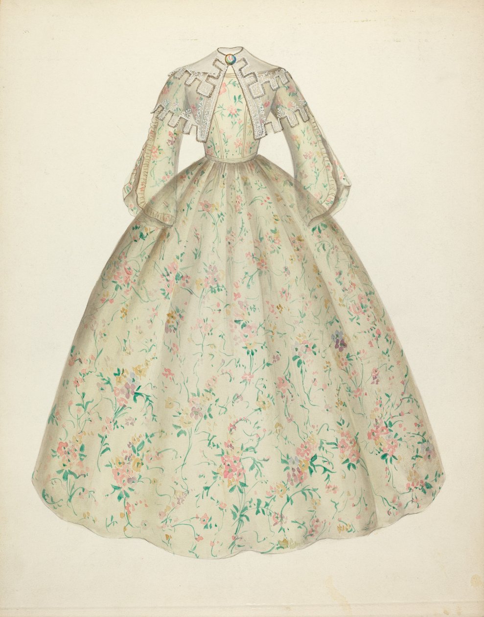 Vestido con Cuello de Capa de Mina Lowry