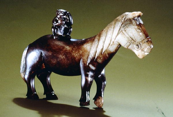 Caballo y mono (jade) de Ming Dynasty Chinese School