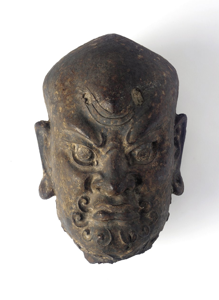 Cabeza de una deidad (hierro) de Ming Dynasty Chinese School