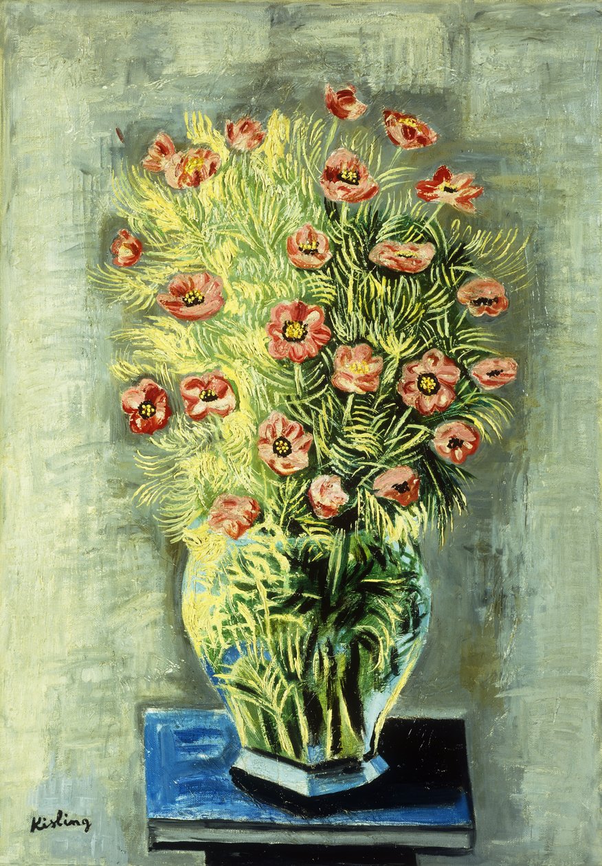 Ramo de amapolas; Bouquet de Pavots de Moise Kisling