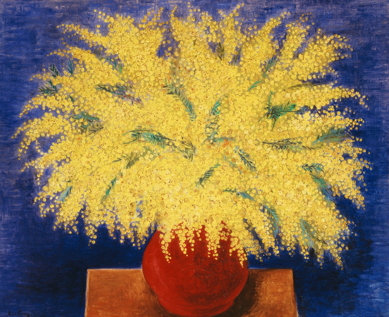 Jarrón de mimosas de Moise Kisling
