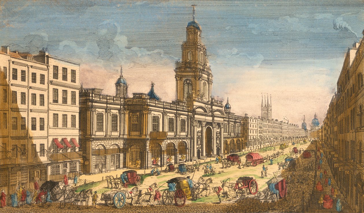 Vista del Royal Exchange, Londres, 1751 de Moithey Lainee