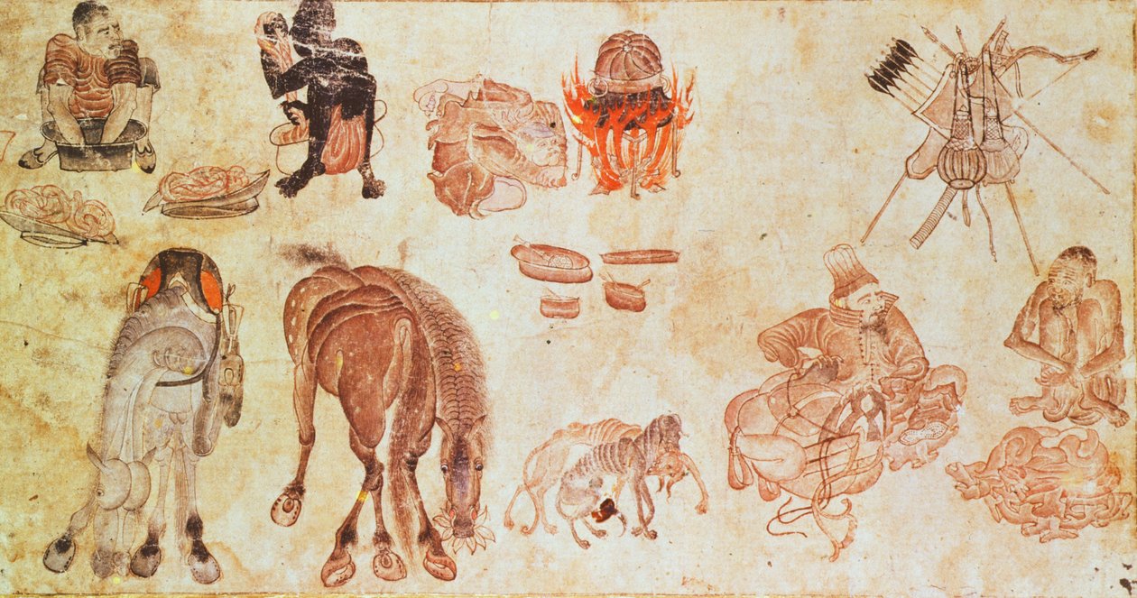 Campamento nómada mongol (vitela) de Mongolian School
