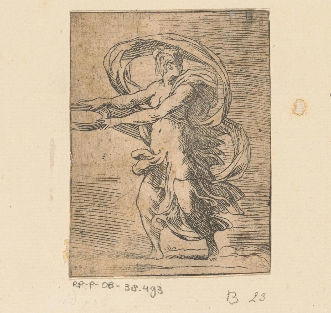 Mujer joven con plataforma de Monogrammist FP (Italië; 16e eeuw)