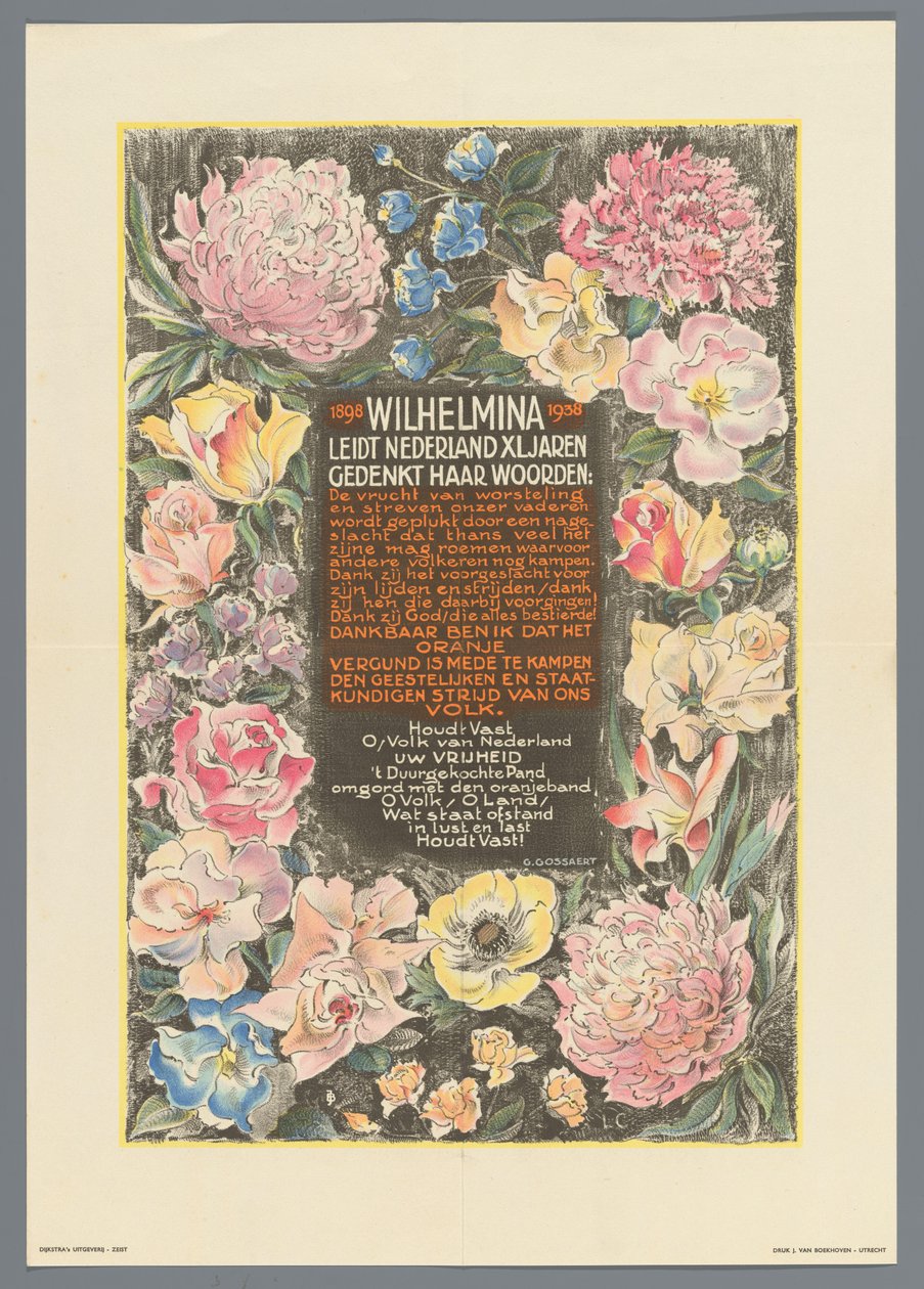 Wilhelmina lidera la XL de Holanda durante años de Monogrammist JB (20e eeuw)