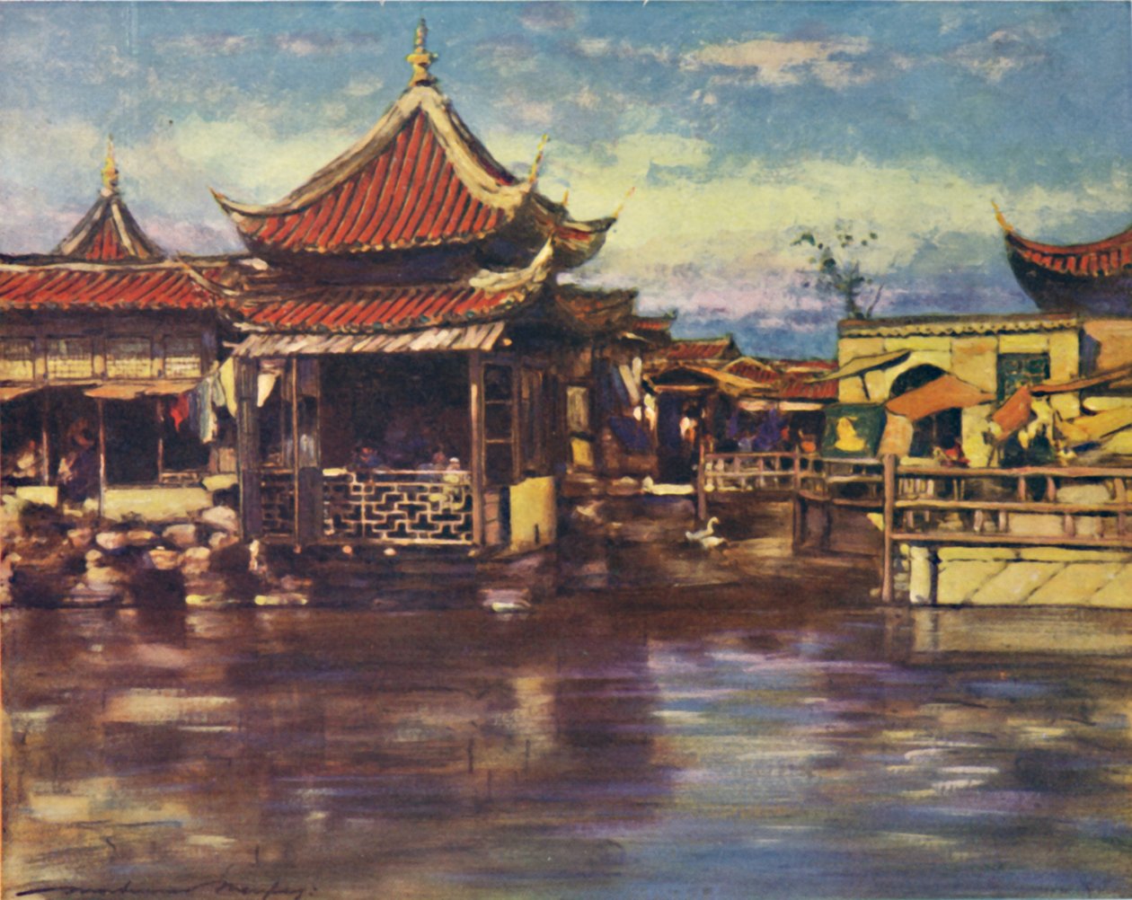 Una casa de té, Shanghái, 1903 de Mortimer L Menpes