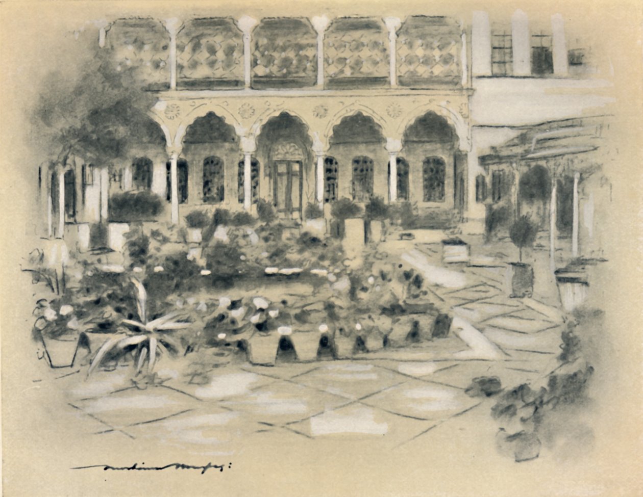 Patio en Damasco, 1903 de Mortimer L Menpes