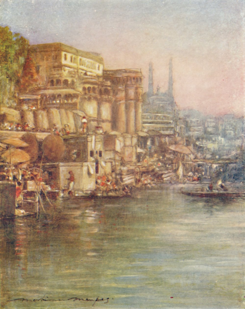 La ribera del río, Benarés, 1905 de Mortimer Ludington Menpes