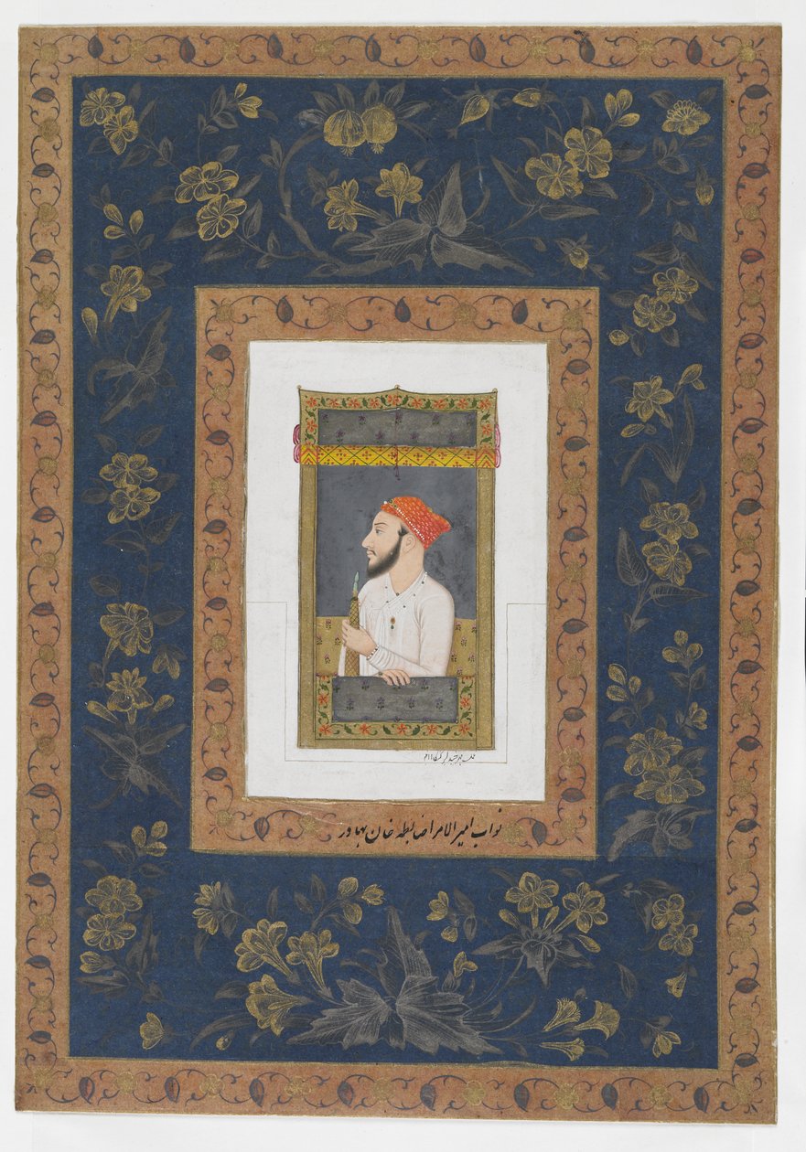 Nawab Amir al-Umara Zabita Khan, Folio de Álbum con Pintura, c.1770 de Mughal School